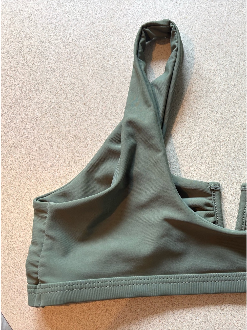Olive Green Women's Bralette Swim Top (2)